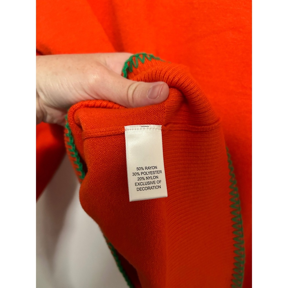 Kerri Rosenthal Orange Next SMILE ON‎ YOU Smiley Sun Knit Sweater Top Size S - Picture 15 of 16